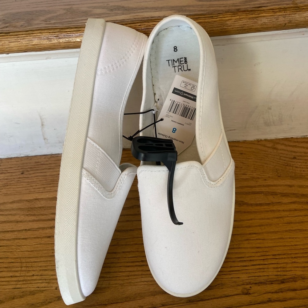 Time and tru white loafers size 8